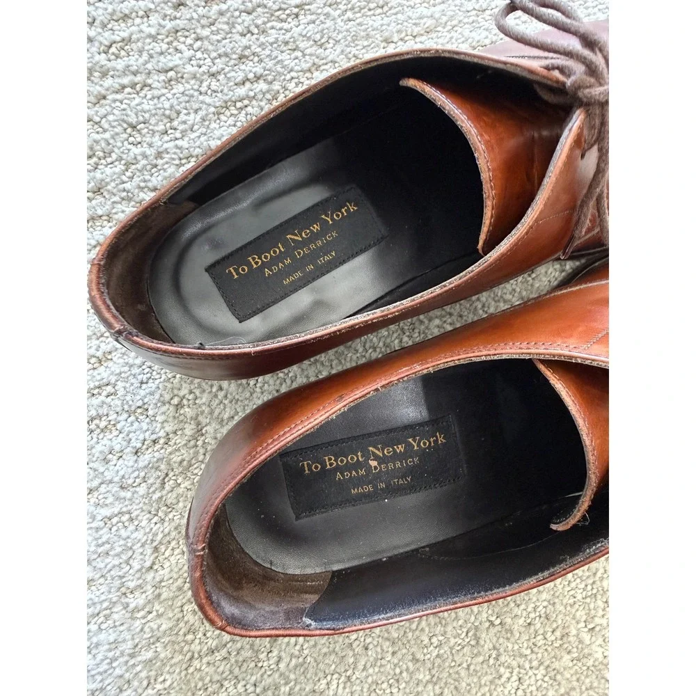 To Boot New York‎ BRANDON Oxford Men 12 Leather Cap Toe Italy DRESS SHOE COGNAC